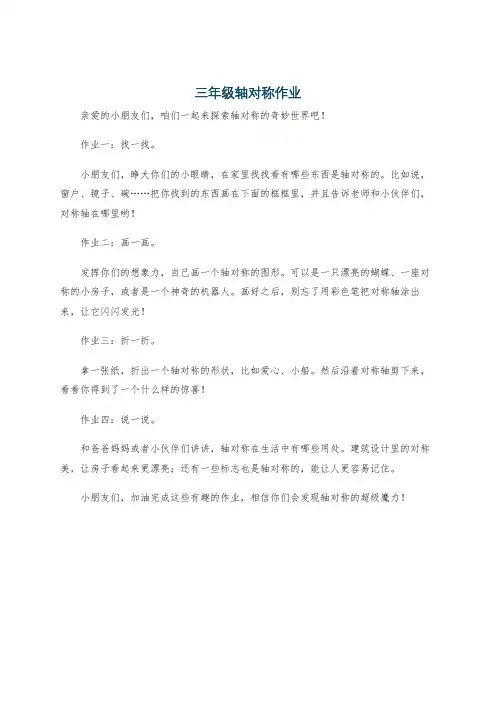 三年级轴对称作业