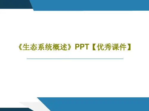 《生态系统概述》PPT【优秀课件】共30页