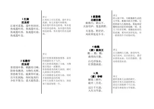 小学必背古诗词75首(译文版)