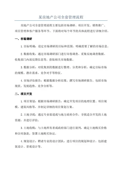 某房地产公司全套管理流程
