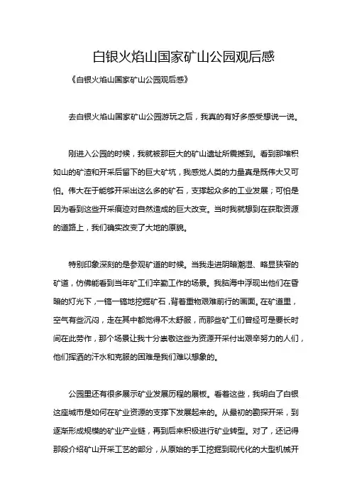 白银火焰山国家矿山公园观后感