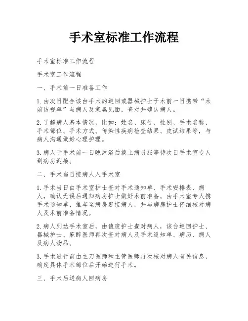 手术室标准工作流程