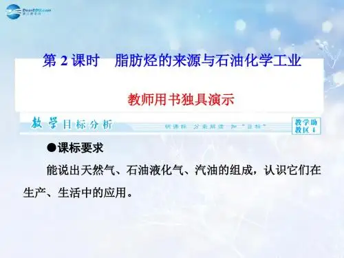 (教师用书)高中化学 专题3 第1单元 第2课时 脂肪烃的来源与石油化学工业课件 苏教版选修5