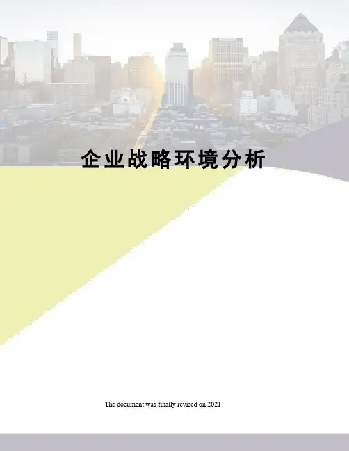企业战略环境分析
