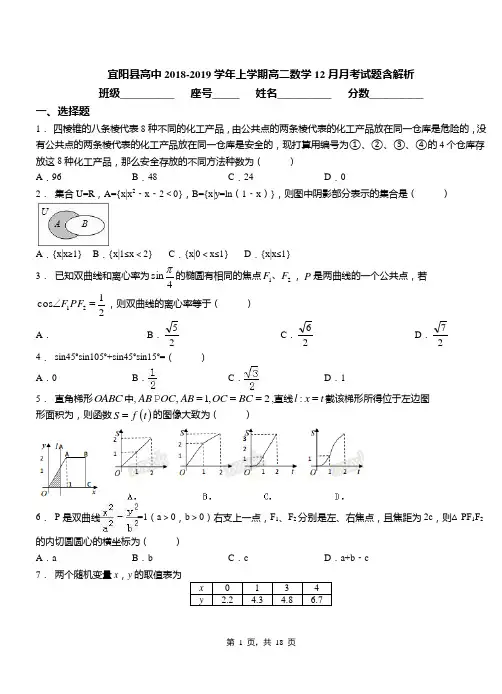 宜阳县高中2018-2019学年上学期高二数学12月月考试题含解析