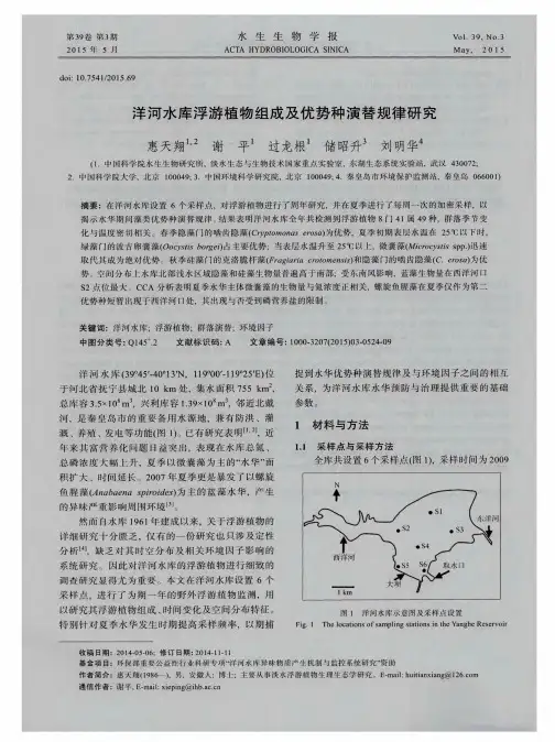 洋河水库浮游植物组成及优势种演替规律研究