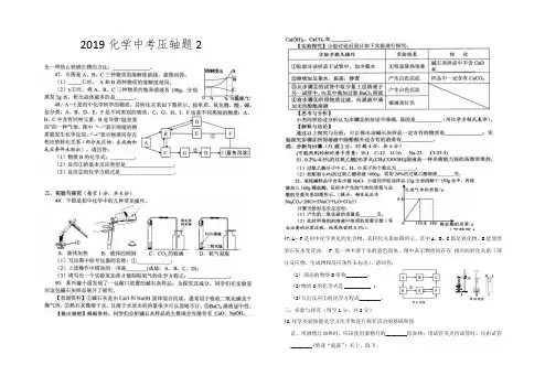 2019化学中考压轴题2