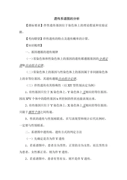 高三生物遗传系谱图的分析