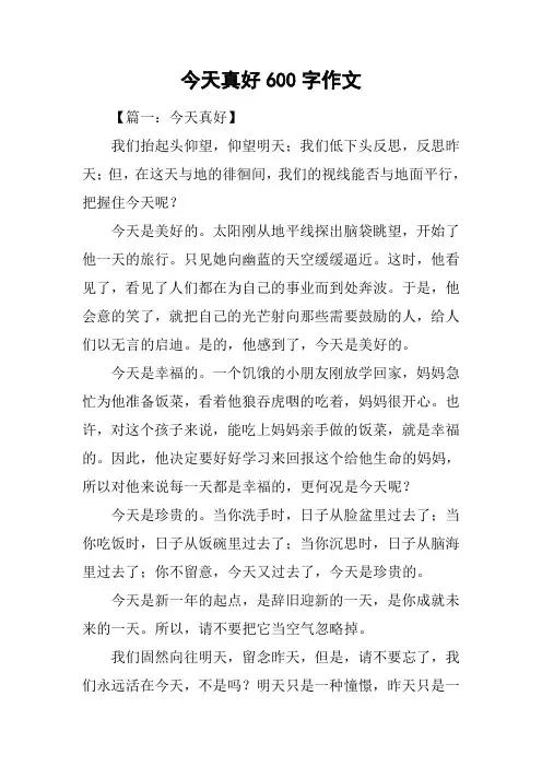 今天真好600字作文