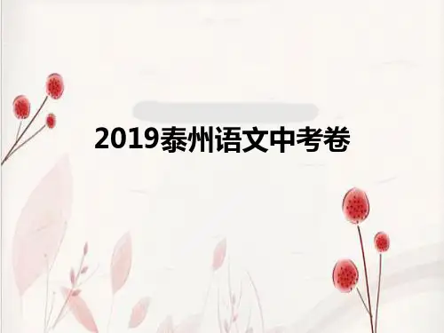 2019泰州语文中考卷