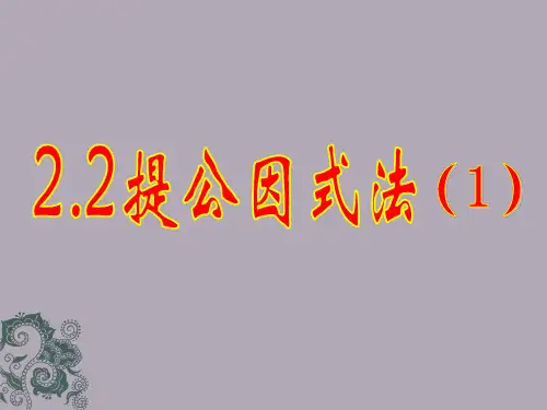 提公因式法一ppt课件