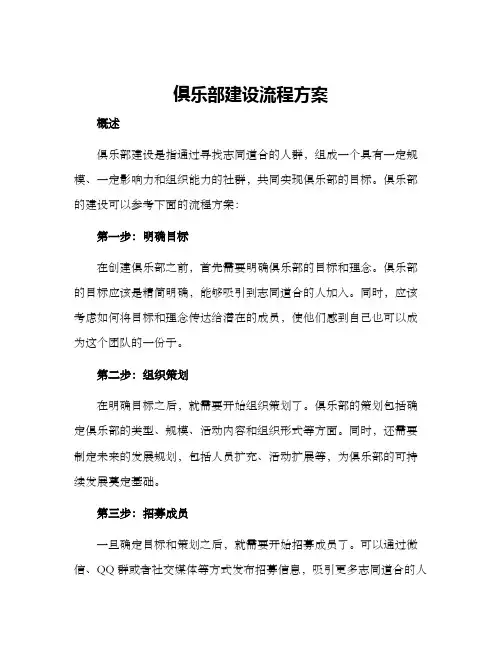 俱乐部建设流程方案