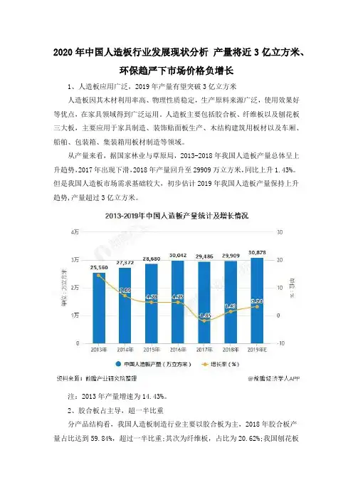 2020年中国人造板行业发展现状分析 产量将近3亿立方米、环保趋严下市场价格负增长