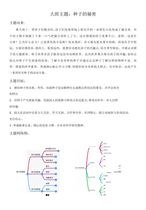 大班班本课程：种子的秘密