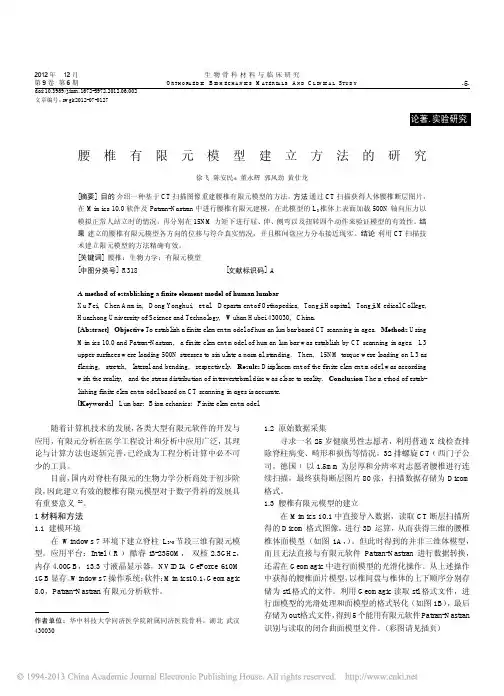 腰椎有限元模型建立方法的研究_徐飞