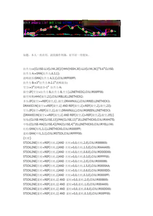 波段操作利器通达信指标公式源码