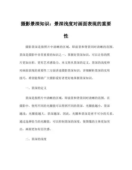 摄影景深知识：景深浅度对画面表现的重要性