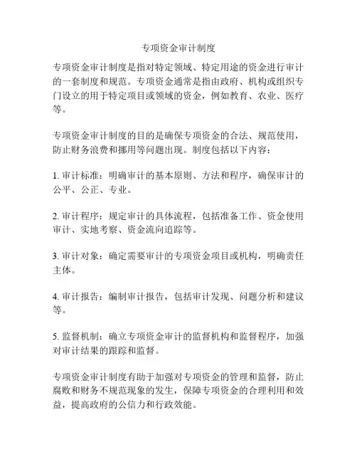 专项资金审计制度