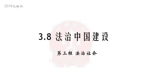 统编版高一政治必修三政治与法治8.3法治社会(共39张PPT)