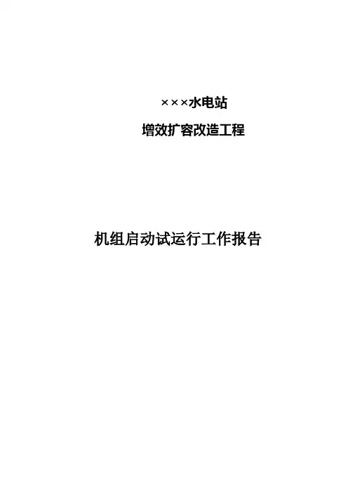 机组启动验收试运行工作报告