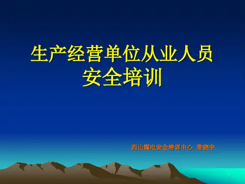 生产经营单位从业人员安全生产培训PPT课件