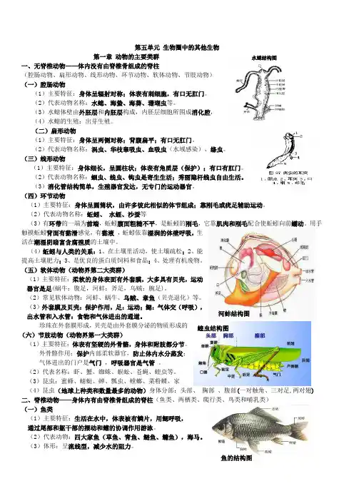 八年级上册生物知识点