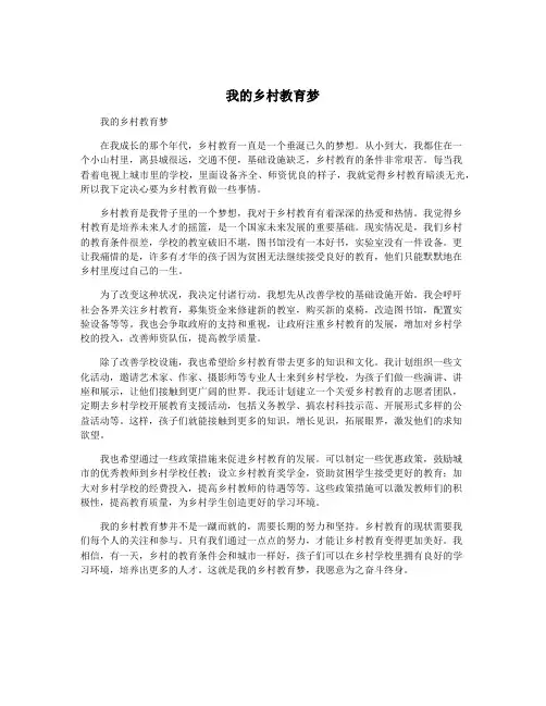 我的乡村教育梦