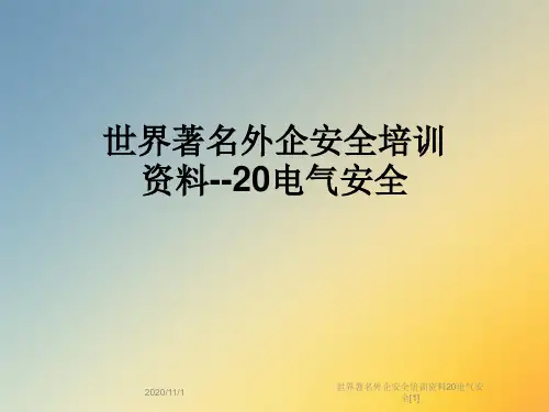 世界著名外企安全培训资料20电气安全[1]