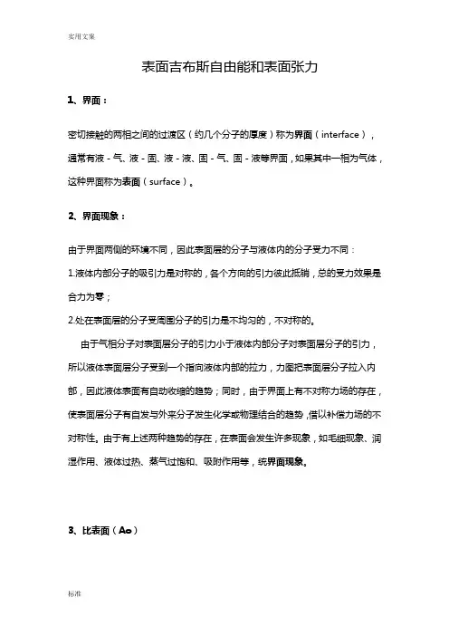 专题讲解 界面现象 胶体化学