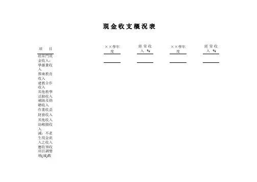学校现金收支概况表