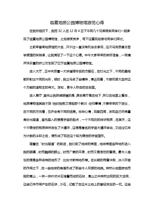 临夏地质公园博物馆游览心得
