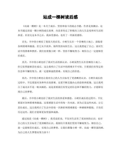 站成一棵树读后感