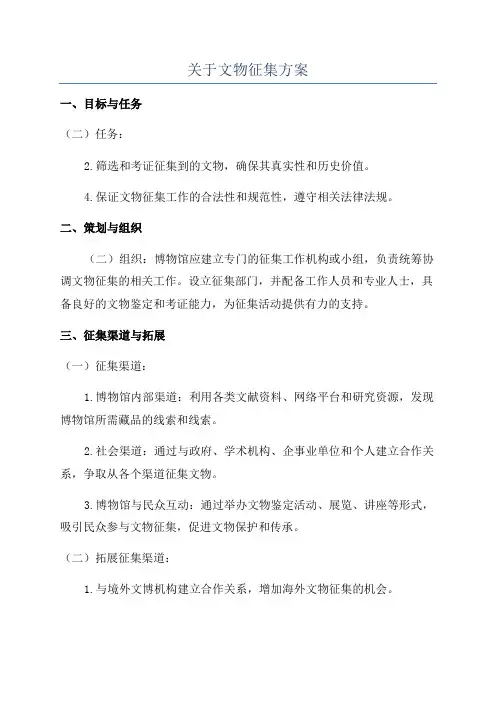 关于文物征集方案