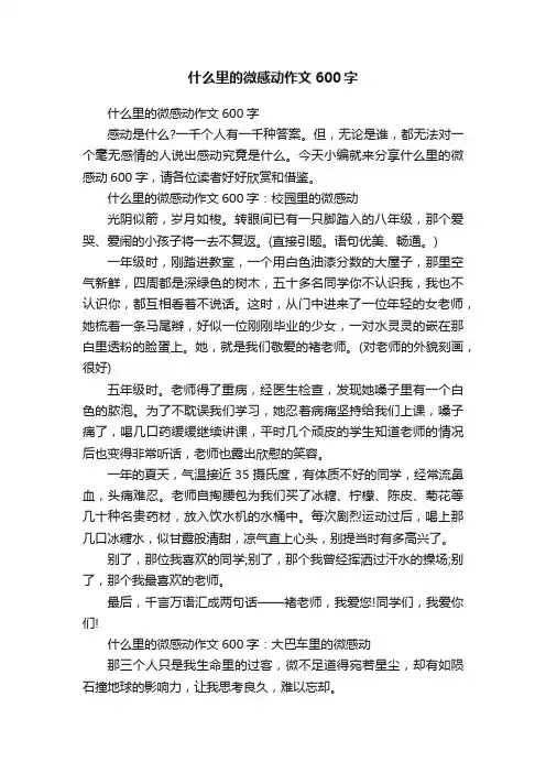 什么里的微感动作文600字