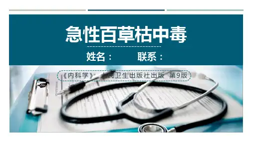 内科学急性百草枯中毒PPT模板