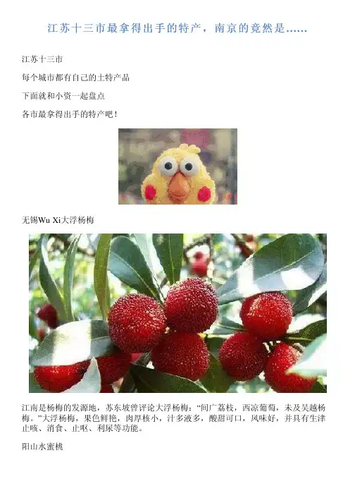 江苏十三市最拿得出手的特产,南京的竟然是……