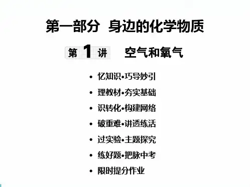 2020年中考化学复习 第1讲 空气和氧气