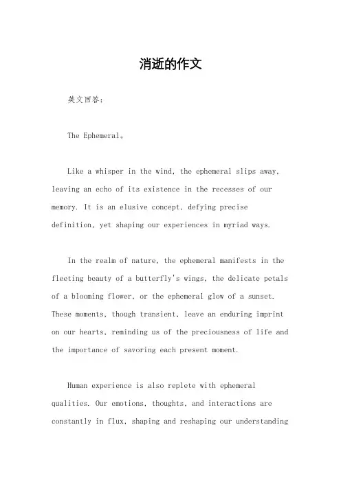 消逝的作文