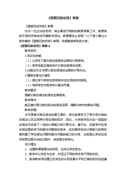 《星期日的安排》教案