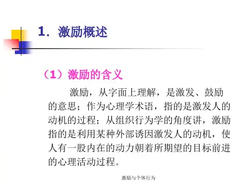 激励与个体行为课件