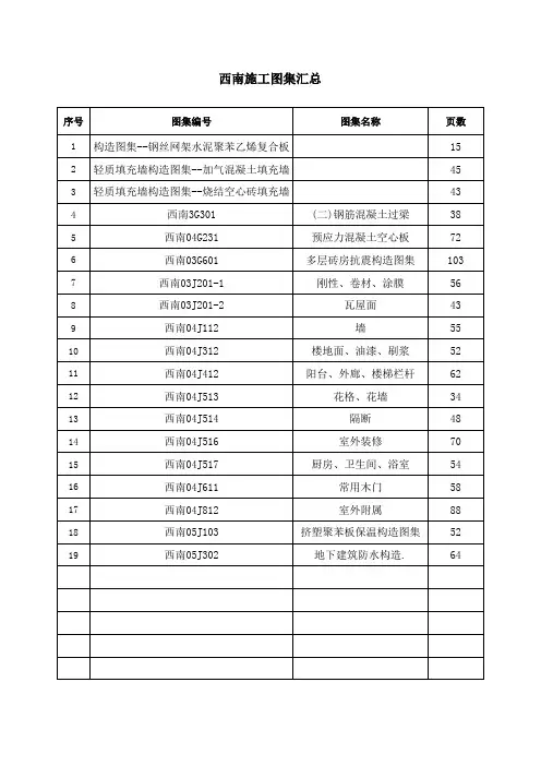 西南施工图集汇总