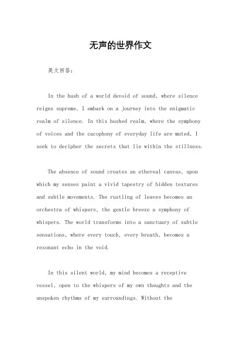 无声的世界作文
