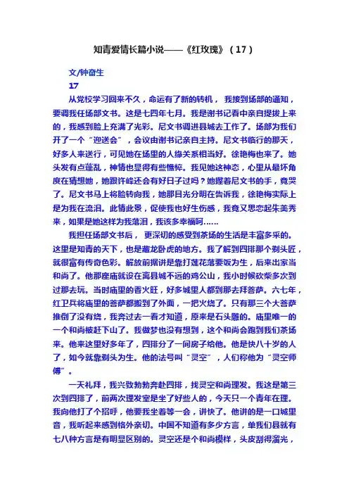 知青爱情长篇小说——《红玫瑰》（17）