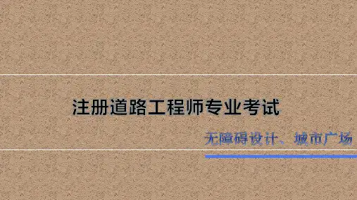 注册道路无障碍设计规范讲解