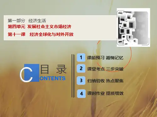 2019版一轮政治课件：第一部分 第四单元 第十一课 经济全球化与对外开放 精品