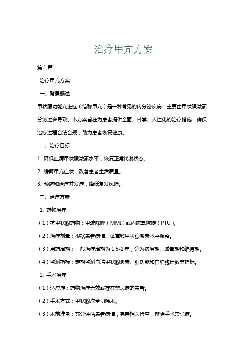 治疗甲亢方案