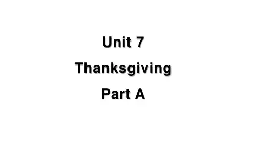 闽教版(MJ)六年级英语上册教学课件 Unit 7 Thanksgiving Part A