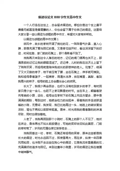 痕迹议论文800字作文高中作文