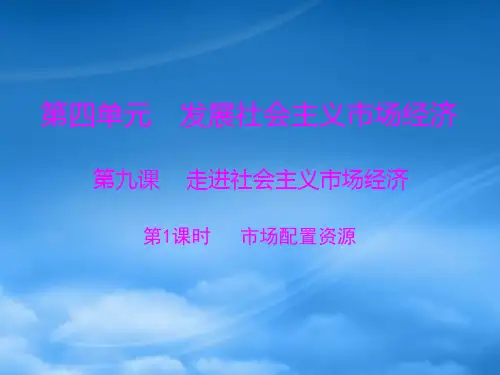 高中政治 4.9.1市场配置资源课件 新人教必修1