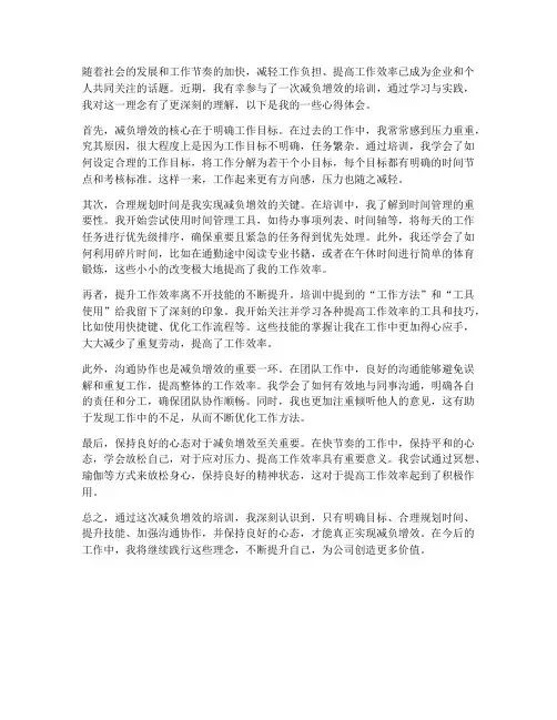 减负增效工作心得体会